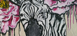 Stripes and Blooms | Original Zebra Art
