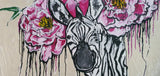 Stripes and Blooms | Original Zebra Art
