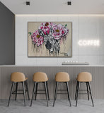 Stripes and Blooms | Original Zebra Art