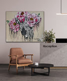 Stripes and Blooms | Original Zebra Art