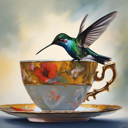 Birds and Tea Cup Art Print Series | Buy Australian Art Online