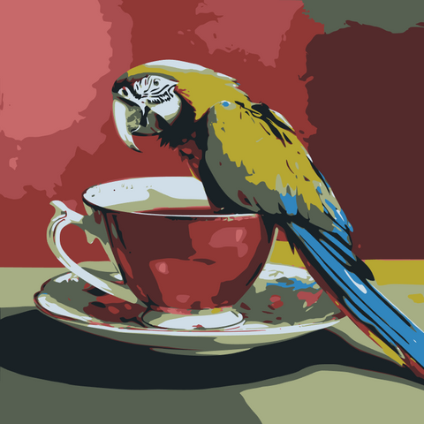 Birds and Tea Cup Art Series | Buy Australian Art Online