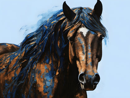 Blue Wild Horses Art Series | Horse Art Prints