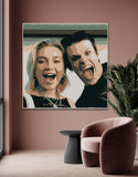 Bring star power and edgy artistry into your home with this exclusive Made to Order Portrait of Florence Pugh and Yungblud. Designed for true fans and collectors who crave bold, expressive art, this portrait is first digitally created and then meticulously hand painted upon your order — ensuring every piece is one of a kind.