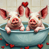 Bubble Bliss For Piggies | Pigs In Bath Art Prints