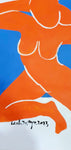 Abstract Nude Female Orange and Blue