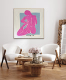 Abstract Nude Female Pink and Blue