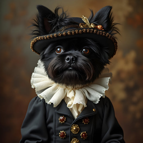 A Noble Terrier | Affenpinscher In Clothing Art