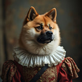 Pride and Elegance | Akita In Clothing Art