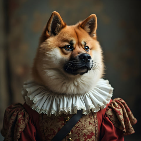 Pride and Elegance | Akita In Clothing Art