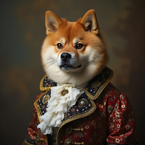 Timeless Elegance | Akita In Clothing Art