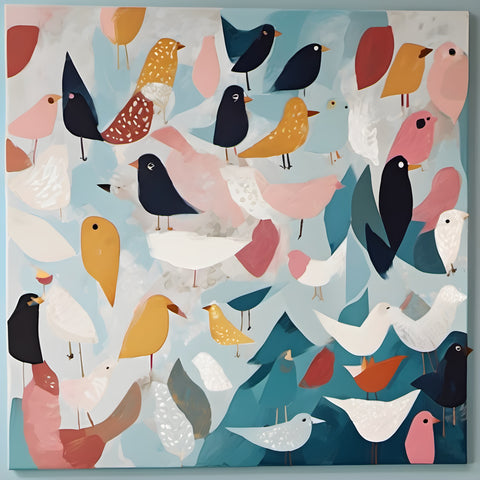 The Friendly Flock | Children Wall Art Print