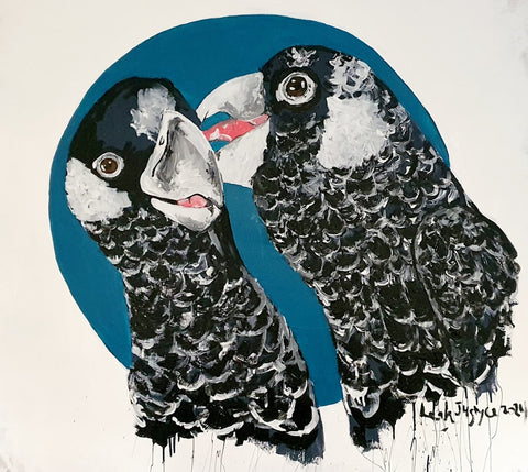 Baudin's Black Cockatoo Whispers - Original Art