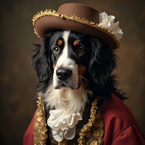 Bernese In Elegance | Bernese Mountain Dog In Clothing Art