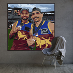 Custom Brisbane Lions portrait celebrating the 2025 AFL Grand Final premiership win