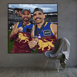 Custom Brisbane Lions portrait celebrating the 2025 AFL Grand Final premiership win