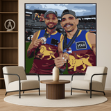 Custom Brisbane Lions portrait celebrating the 2025 AFL Grand Final premiership win