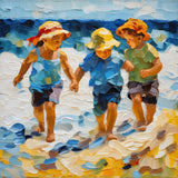 Treasures Of The Tide | Children At The Beach Art Prints