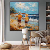 Footprints In The Sand | Children At The Beach Art Prints