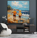 Footprints In The Sand | Children At The Beach Art Prints