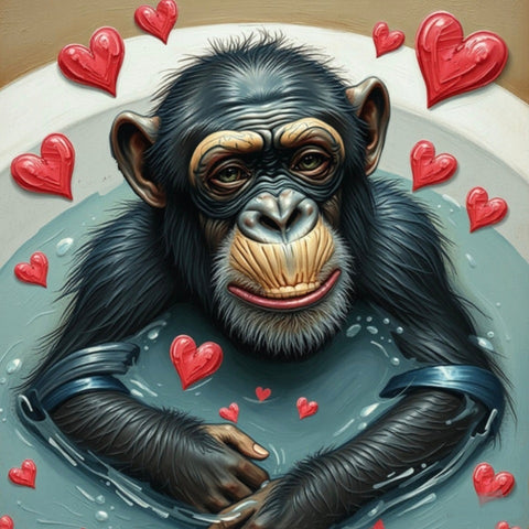 Chimp Day Spa | Chimpanze In Bath Art Prints