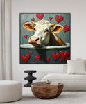 Bubbles and Barns | Cow In Bath Art Prints