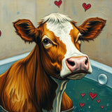 Udderly Relaxed | Cow In Bath Art Prints