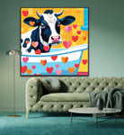 Bath Time On The Farm | Cow In Bath Art Prints