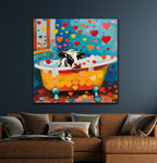 Moo-d For A Soak | Cow In Bath Art Prints