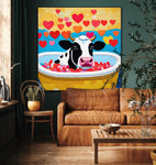 Barnyard Bathhouse | Cow In Bath Art Prints