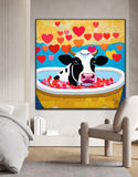 Barnyard Bathhouse | Cow In Bath Art Prints