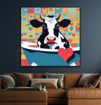 Cow Spa Bliss | Cow In Bath Art Prints