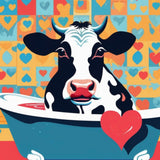 Cow Spa Bliss | Cow In Bath Art Prints