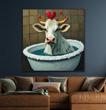 Soak In The Serenity | Cow In Bath Art Prints