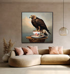 Fierce Grace | Eagle and Tea Cup Art Print