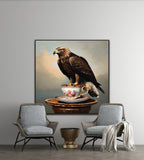 Fierce Grace | Eagle and Tea Cup Art Print