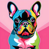Bring charm and vibrancy to your space with this captivating French Bulldog print. At the heart of the artwork is an endearing French Bulldog portrait, radiating personality and warmth.