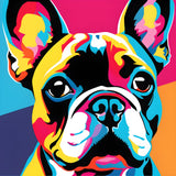 Bring charm and vibrancy to your space with this captivating French Bulldog print. At the heart of the artwork is an endearing French Bulldog portrait, radiating personality and warmth.