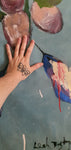 Eco-friendly hummingbird wall art printed with sustainable materials