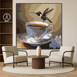 Delicate Sip | Hummingbirds and Tea Cup Art