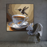 Delicate Sip | Hummingbirds and Tea Cup Art