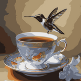 Delicate Sip | Hummingbirds and Tea Cup Art