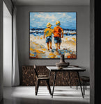 Ebb and Flow of Children | Children At The Beach Art Prints