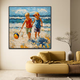 Marshmallow Clouds Overhead | Children At The Beach Art Prints