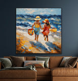 Ripples Of Joy | Children At The Beach Art Prints