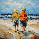 Ebb and Flow of Children | Children At The Beach Art Prints