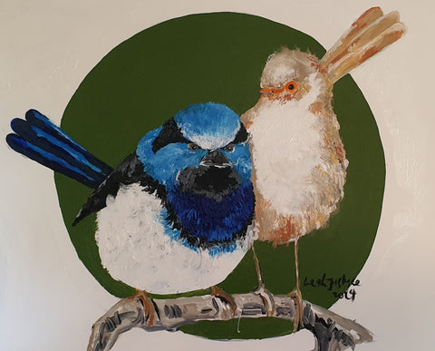 Enchanting Fairy Wrens - Original Art