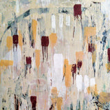 Large neutral abstract painting by Leah Justyce featuring cream, blush and burgundy tones designed for contemporary interiors