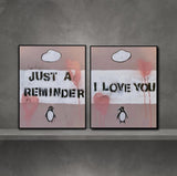 Penguin Book Covers - Just A Reminder....I Love You (Made To Order)