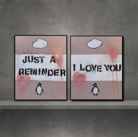 Penguin Book Covers - Just A Reminder....I Love You (Made To Order)